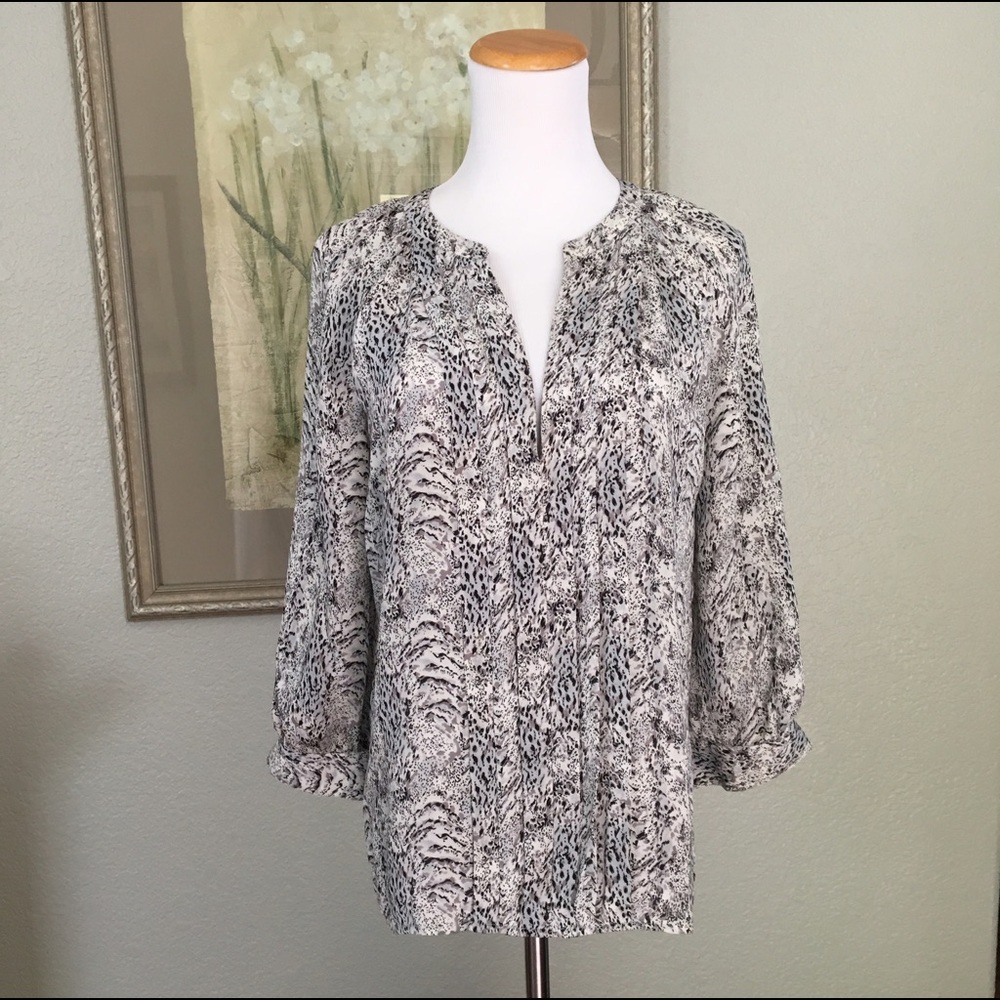 Joie Silk Animal Print Top Blouse GUC